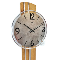 60cm Beech Pendulum Wall Clock With Grey Stone Dial By AMS image