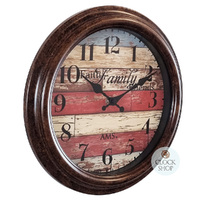 28cm Brown & Multi Coloured Round Wall Clock By AMS image