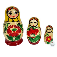 Kirov Russian Dolls- Yellow Scarf & Red Dress 7cm (Set Of 3) image