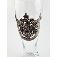 Metal German Crest Large Wheat Beer Glass 0.5L image