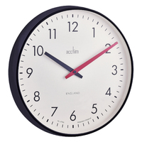 30cm Riley Black Retro Round Wall Clock By ACCTIM image