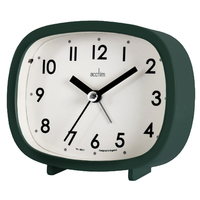 9cm Hilda Forest Green Silent Analogue Alarm Clock By ACCTIM image