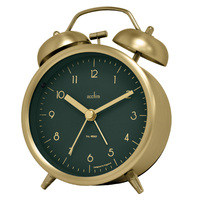 13.5cm Aksel Brushed Brass Double Bell Analogue Alarm Clock By ACCTIM image