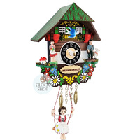 Swiss Heidi House Battery Chalet Kuckulino With Swinging Doll 14cm By ENGSTLER image