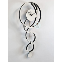 55cm Contemporary Swirl Wall Clock With Pendulum By HERMLE image