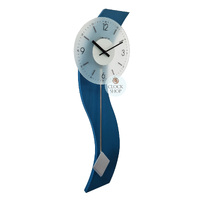 70cm Blue Wave Modern Wall Clock With Pendulum By HERMLE image