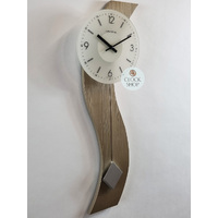 70cm Beige Wave Modern Wall Clock With Pendulum By HERMLE image