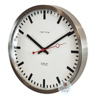 30cm Brushed Stainless Modern Wall Clock By HERMLE image