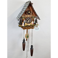 Heidi House Battery Chalet Cuckoo Clock With Curved Roof 25cm By TRENKLE image