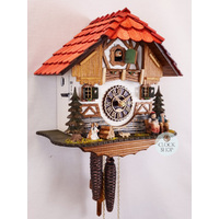 Grandma & Grandpa 1 Day Mechanical Chalet Cuckoo Clock 27cm By TRENKLE image
