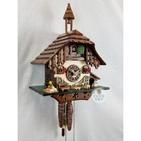 Dog & Bell Tower 1 Day Mechanical Chalet Cuckoo Clock 24cm By TRENKLE image