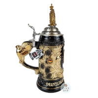 Deutschland Golden Eagle Beer Stein With Golden Eagle On Handle & Lid 0.75L By KING image