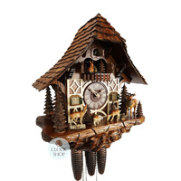 Grazing Deer 8 Day Mechanical Chalet Cuckoo Clock 47cm By SCHWER image