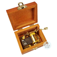 Wooden Hand Crank Music Box- Coloured Geometric Design (Beethoven- Ode To Joy) image