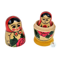 Semenov Russian Dolls- Red Scarf & Yellow Dress 7cm (Set Of 3) image