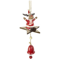 7cm Figurine On Star With Bell Hanging Decoration- Assorted Designs image