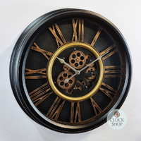 52.2cm Grant Black Moving Gear Wall Clock By COUNTRYFIELD image