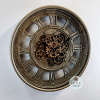 60cm Marinus Gold Moving Gear Wall Clock By COUNTRYFIELD image