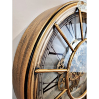 46.5cm Alford Copper Wall Clock With Moving Gears By COUNTRYFIELD image