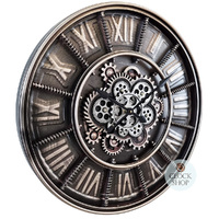 60cm Maaike Dark Grey Moving Gear Wall Clock By COUNTRYFIELD image