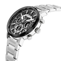 44mm Silver Chronograph Automatic Mens Watch With Black Skeleton Dial By KENNETH COLE image
