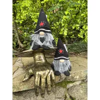 17cm Grey & Black Gnome With Red Star Hat - Boy Or Girl image