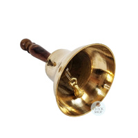 Brass Table Bell With Wooden Handle (Large) image