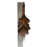 Cuckoo Clock Mechanical Pendulum Medium Oak Leaf in Walnut Colour - Rod Length 180mm image