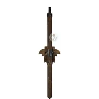 Walnut Maple Leaf Mechanical Cuckoo Clock Pendulum With Red & Yellow Flowers (180mm) image