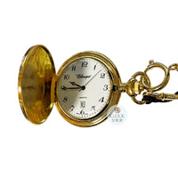 48mm Gold Unisex Pocket Watch With Pin Stripes By CLASSIQUE (Arabic) image
