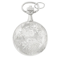 25mm Sterling Silver Womens Pendant Watch With Floral Swirl By CLASSIQUE (Roman) image
