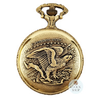 48mm Gold Unisex Pocket Watch With Motorbike Rider By CLASSIQUE (Arabic) image