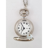 2.3cm Striped Crest Rhodium Plated Pendant Watch By CLASSIQUE image