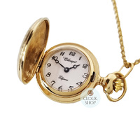 25mm Gold Womens Pendant Watch With Floral Engraving By CLASSIQUE (Arabic) image