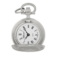 23mm Rhodium Womens Pendant Watch With Floral Engraving By CLASSIQUE (Roman) image