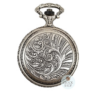 48mm Rhodium Unisex Pocket Watch With Sailing Boat By CLASSIQUE (Roman) image