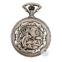 4.8cm Fisherman Rhodium Plated Pocket Watch By CLASSIQUE (Roman) image