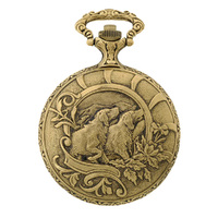 48mm Gold Mens Pocket Watch With Hunter & Dogs By CLASSIQUE (Arabic) image