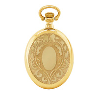 25mm Gold Womens Oval Pendant Watch With Open Dial By CLASSIQUE (Arabic) image