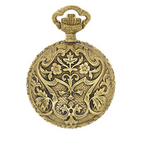 27mm Gold Womens Pendant Watch With Two Horses By CLASSIQUE (Roman) image