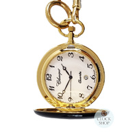 41mm Gold Unisex Pocket Watch With Black Enamel Case By CLASSIQUE (Arabic) image