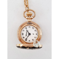23mm Black & Rose Gold Womens Pendant Watch With Flowers By CLASSIQUE (Arabic) image