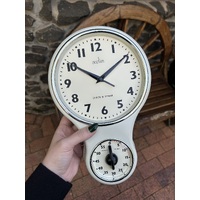 30cm Cream Retro Kitchen Wall Clock with Timer By ACCTIM (No Glass) image