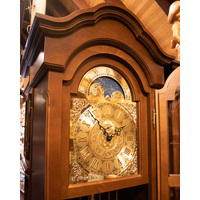 196cm Walnut Grandfather Clock With Westminster Chime And Full Glass Door By AMS image