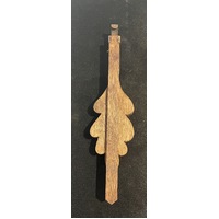Cuckoo Clock Quartz Pendulum Small Oak Leaf in Walnut Colour - Rod Length 150mm image