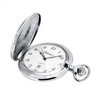 48mm Rhodium Unisex Pocket Watch With Polished Plain Case By CLASSIQUE (Arabic) image
