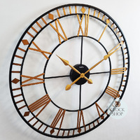 80cm Gold Round Wall Clock By AMS image