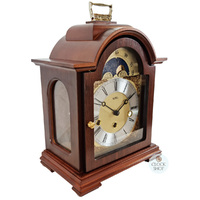 30cm Walnut Mechanical Table Clock With Westminster Chime & Moon Dial By AMS image