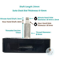 High Torque Euroshaft Step Clock Movement By TAKANE (24mm Shaft) image
