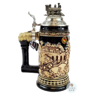 Rustic Train Beer Stein 0.5L With Pewter Train On Lid By KING image